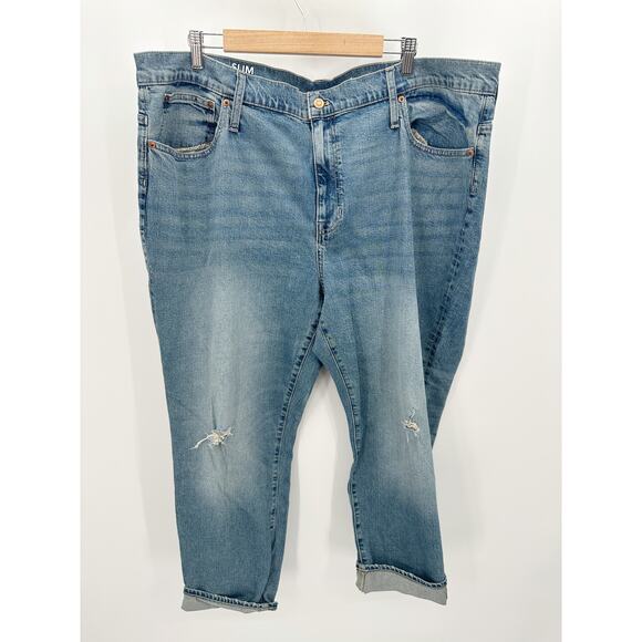 J.Crew Jeans Women 36 Blue Tinted Indigo Wash Slim Boyfriend Cotton Blend Denim - Picture 10 of 10